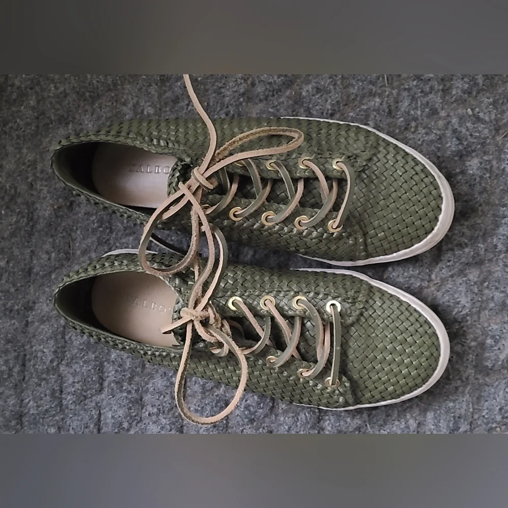Talbots Hilly Woven sneakers adorable dark green shoes‎ 9M